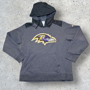 Nike Baltimore Ravens Hoodie Mens XL Gray NFL Team Apparel Pullover Sweatshirt